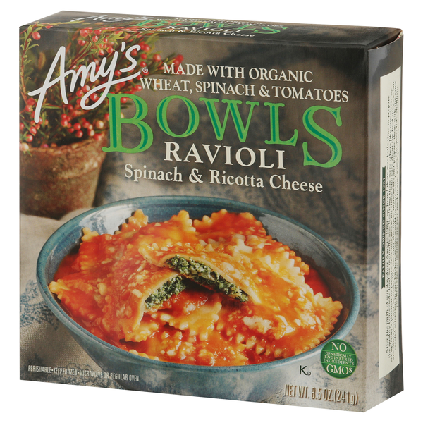 Amy's Bowls Spinach & Ricotta Cheese Ravioli 8.5 oz | Hy-Vee Aisles ...