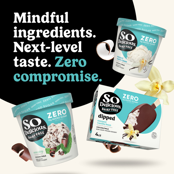 So Delicious ZERO Added Sugar Dairy Free Coconut Vanilla Bean Coconut ...