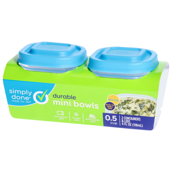 Get R Done Container Simply Done Containers & Lids, Durable, Mini Bowls, 0.5Cup | Hy-Vee ...