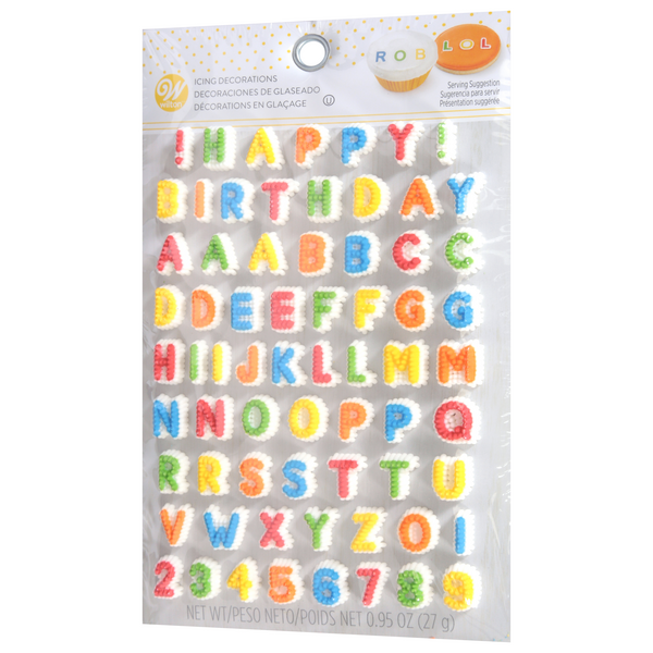  Wilton Letters & Numbers Edible Icing Decorations
