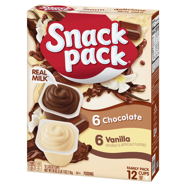 EYE PUDDING+ 5本セット Snack Pack Vanilla/Chocolate Pudding Family Pack 12-3.25 oz Cups