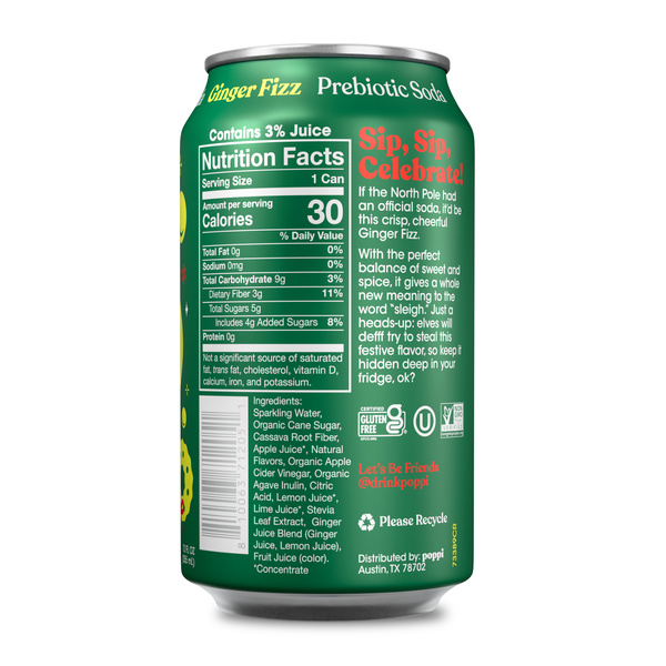 ringopapaページ Poppi Ginger Fizz Prebiotic Soda Can | Hy-Vee Aisles Online