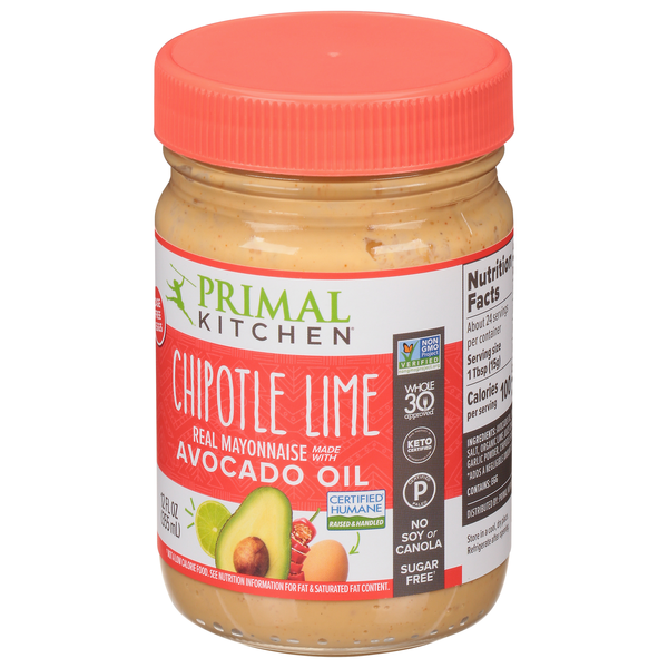 Primal Kitchen Chipotle Lime Real Mayonnaise Made with Avocado Oil, 17 fl oz