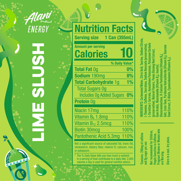 Alani Nu Lime Slush Sugar Free Energy Drink Can | Hy-Vee Aisles