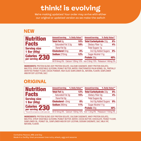 think! Creamy Peanut Butter High Protein Bar | Hy-Vee Aisles Online ...
