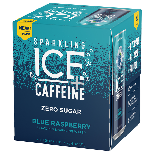 Sparkling Ice +Caffeine Sparkling Water, Zero Sugar - 12 x 16 fl oz (473 ml)