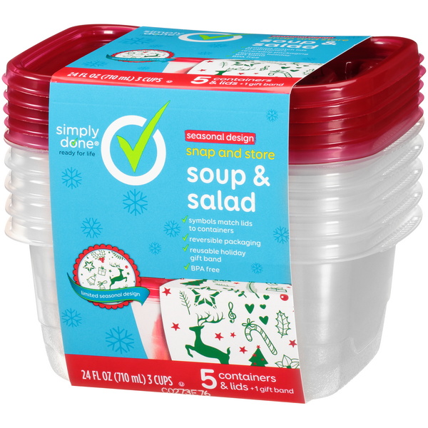 Simply Done Snap And Store Soup & Salad Containers & Lids