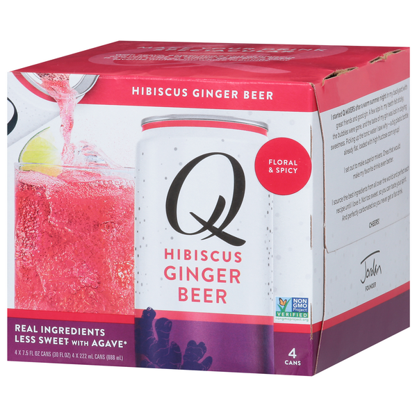 Q Mixers Hibiscus Ginger Beer, 4pk/7.5 oz cans