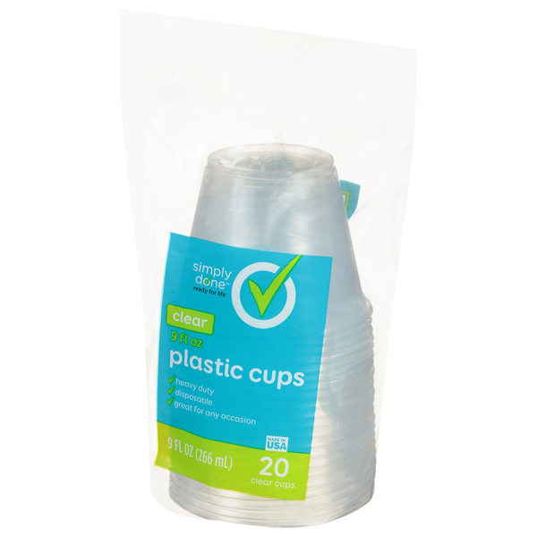 Elegant Living by H-E-B 9 oz Premium Clear Plastic Cups - Shop