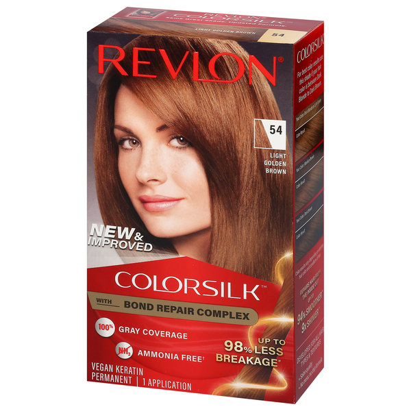 Revlon Colorsilk 54 Light Golden Brown Vegan Keratin Permanent